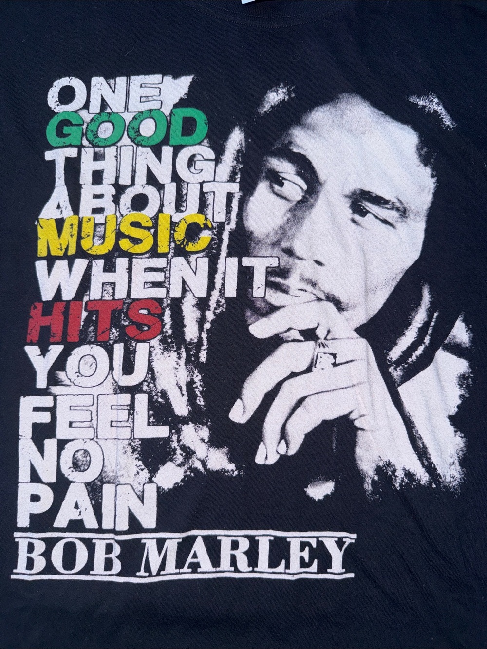 Bob Marley Black Graphic Tee Med